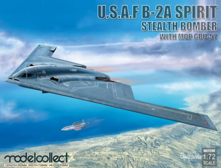 1/72 - U.S.A.F. B-2A Spirit Stealth Bomber w/ MOP GBU-57