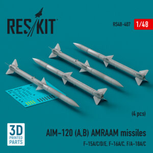 1/48 - AIM-120 (A,B) AMRAAM missiles (4 pcs) (3D Printed)
