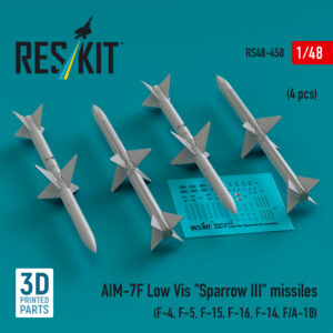1/48 - AIM-7F Low Vis "Sparrow III" missiles (4 pcs) (3D Printed)