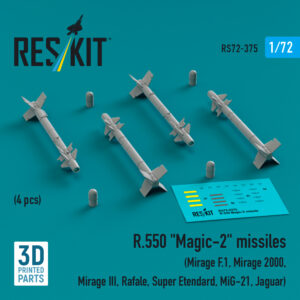 1/72 - R.550 "Magic-2" missiles (4 pcs) (3D Printed)