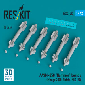 1/72 - AASM-250 "Hammer" (6 pcs) (Mirage 2000, Rafale, MiG-29) (3D Printed)
