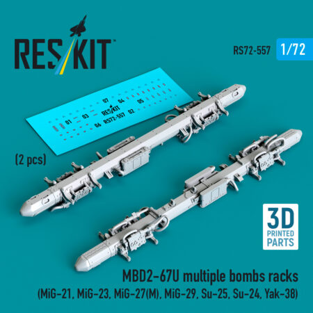 1/72 - MBD2-67U multiple bombs racks (2 pcs) (3D Printed)