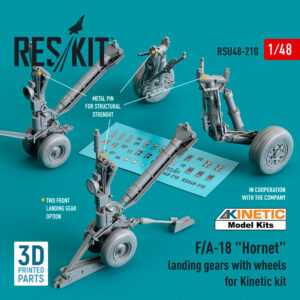 1/48 - F/A-18 "Hornet" landing gears with wheels for Kinetic kit